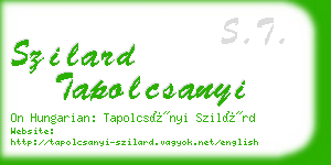 szilard tapolcsanyi business card